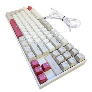 Gaming Keyboard, Mechanical, by Magegee MK-Star, Wired, Qwerty, Beige and Red